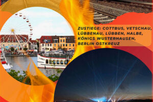 Müritz in Flammen + Hafenbahn - das Seespektakel zum Mittsommerfest