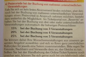 20% ab 4 Veranstaltungen