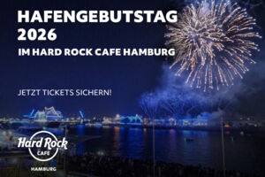 Hard Rock Cafe Hamburg Elbe in Concert/Hafengeburtstag von der Dachterrasse genießen