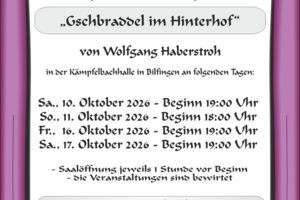 Kartenvorverkauf für die Aufführungen im Oktober