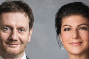 Sahra Wagenknecht und Michael Kretschmer im Gespräch